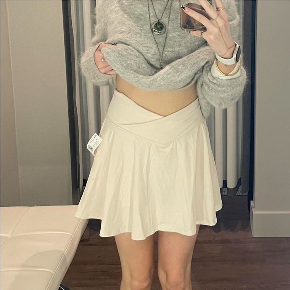 PacSun Cream Skater Skirt